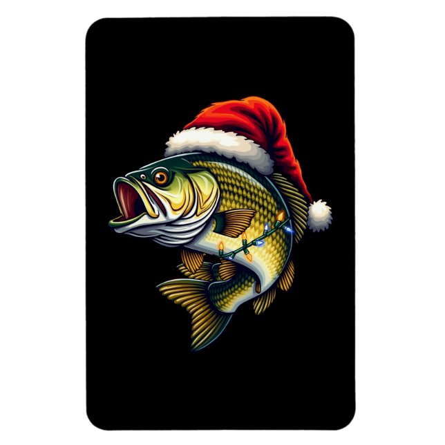 Merry Fishmas Santa Fishing Älskare Funny Fisherma Magnet (Vertikal)