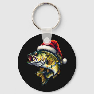 Merry Fishmas Santa Fishing Älskare Funny Fisherma Nyckelring