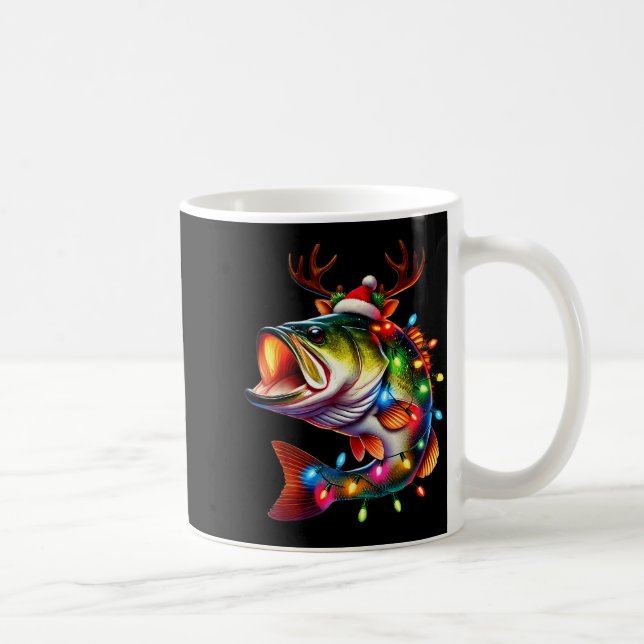 Merry Fishmas Santa Fishing Lovers Funny Fisherman Kaffemugg (Höger)