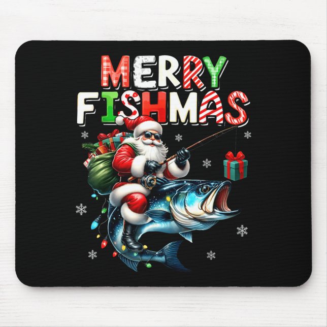 Merry Fishmas Santa Fishing Lovers Funny Fisherman Musmatta (Framsidan)