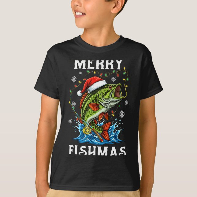 Merry Fishmas Santa Fishing Lovers Funny Fisherman T Shirt (Framsida)