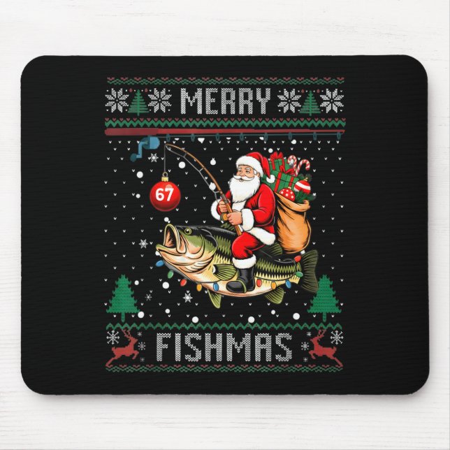 Merry Fishmas Santa Riding B Fish Christmas Ugly S Musmatta (Framsidan)