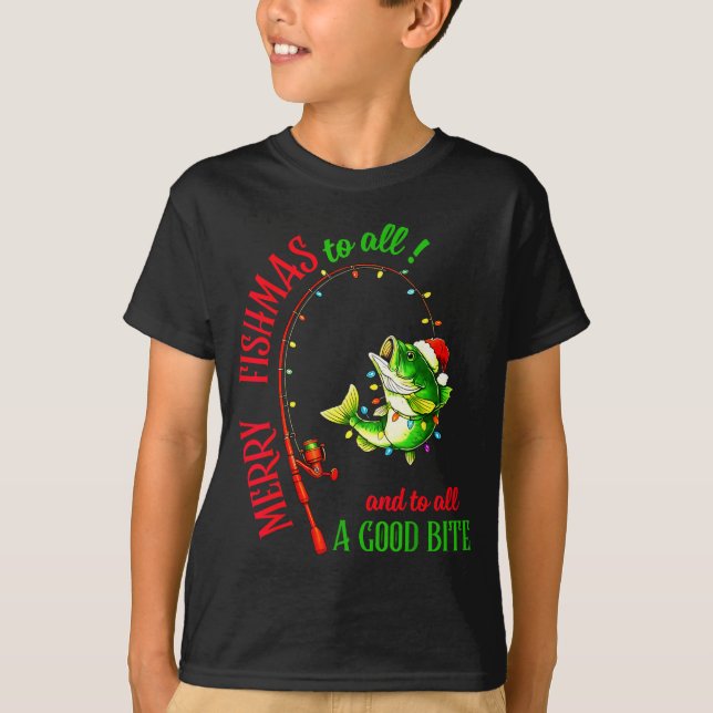Merry Fishmas To All Fishing Fisherman's Funny Chr T Shirt (Framsida)