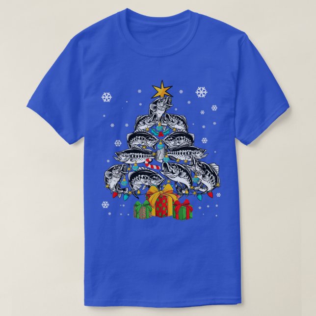 Merry Fishmas Träd: Finny Fiske jul för finare T Shirt (Design framsida)