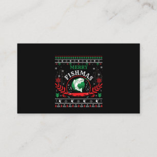 Merry Fishmas Ugly jul Sweater Fishing (1).p Visitkort