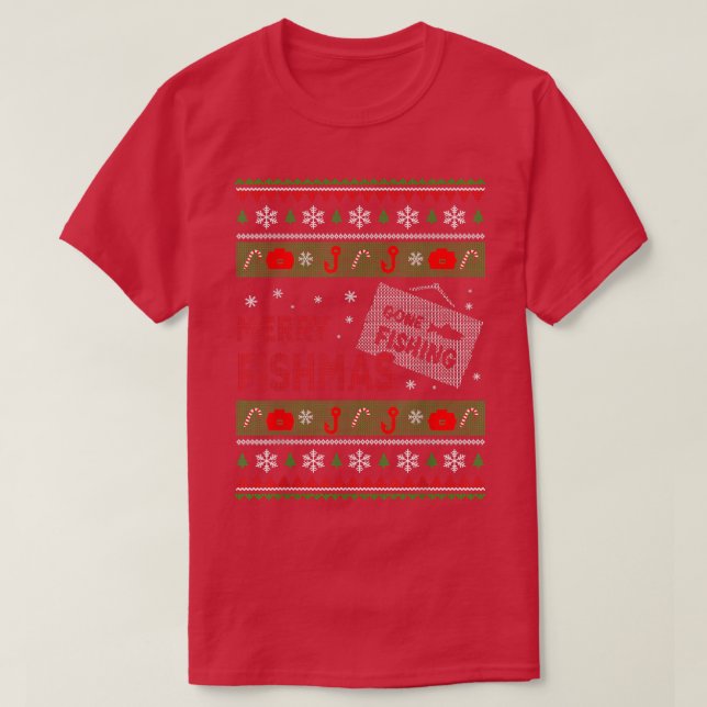 MERRY FISHMAS Ugly jul T Shirt (Design framsida)