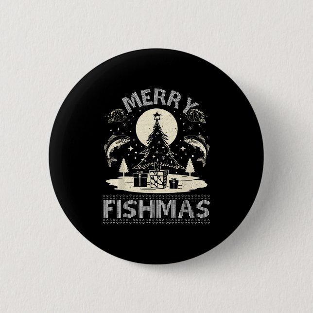 Merry Fishmas Ugly Julafton Sweater - Finny jul Knapp (Framsida)