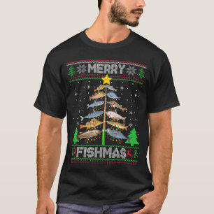 Merry Fishmas Ugly Sweater Fish Fisheries T Shirt