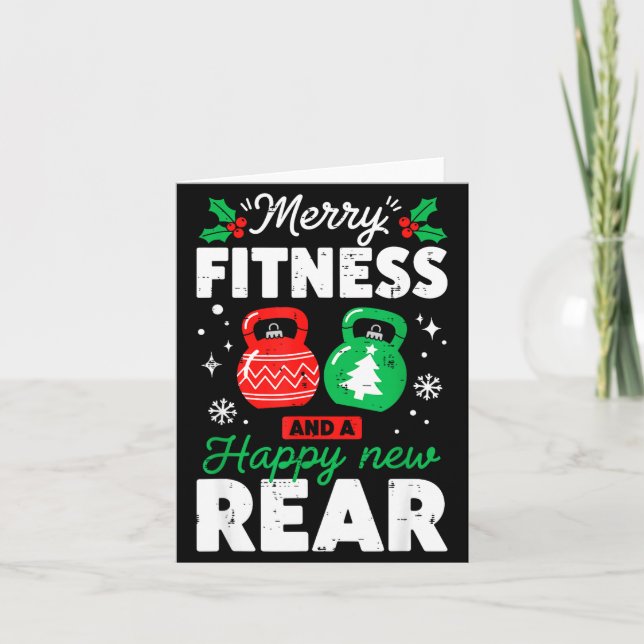 Merry Fitmas And A Happy New Rear Christmas Fitnes Kort (Framsida)