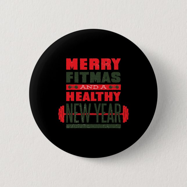 Merry Fitmas And Happy New Rear Fitness Funny Xmas Knapp (Framsida)