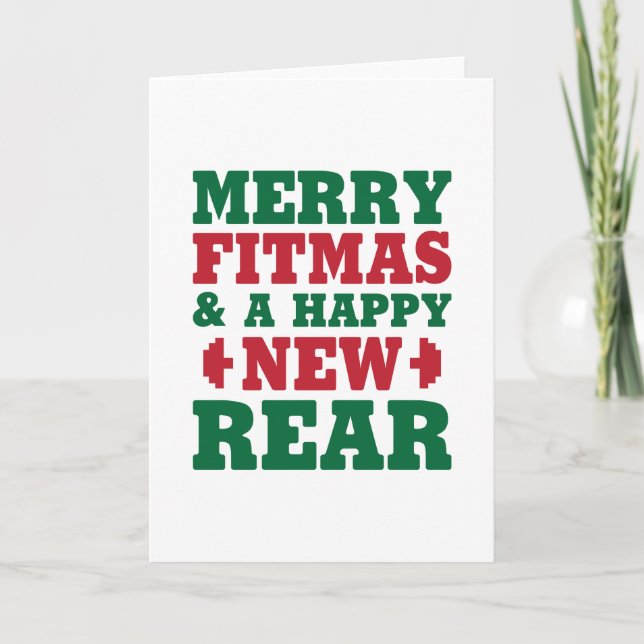Merry Fitmas Helgkort (Framsida)