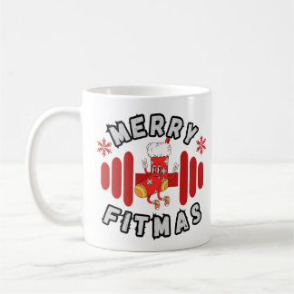 Merry Fitmas julFitness Barbell Design Kaffemugg
