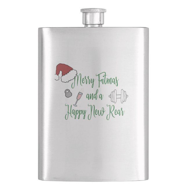 Merry Fitmas och Lycklig New Rear Fickplunta (Framsidan)