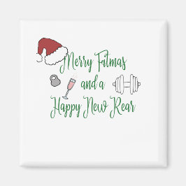 Merry Fitmas och Lycklig New Rear Magnet