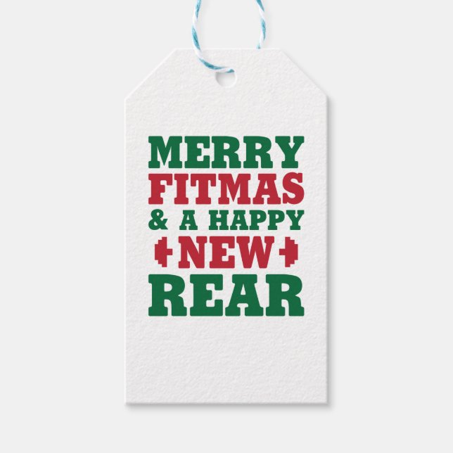 Merry Fitmas Presentetikett (Framsidan)