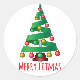 Merry Fitmas Runt Klistermärke