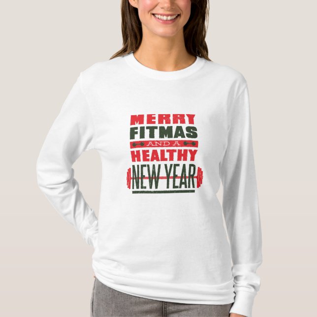 Merry fitmas t shirt (Framsida)