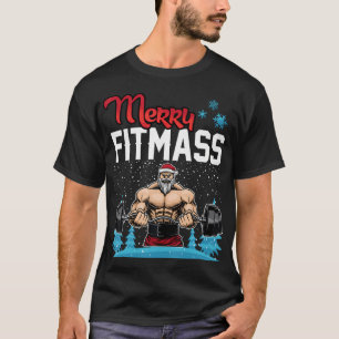 Merry Fitmass Funny Santa Bodybuild der Gym Fitnes T Shirt
