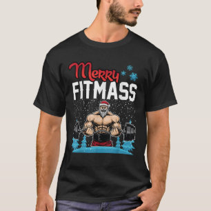 Merry Fitmass Funny Santa Bodybuild der Gym Fitnes T Shirt
