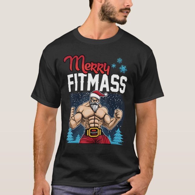 Merry Fitmass - Funny Workout Gym Trainer Bodybuil T Shirt (Framsida)