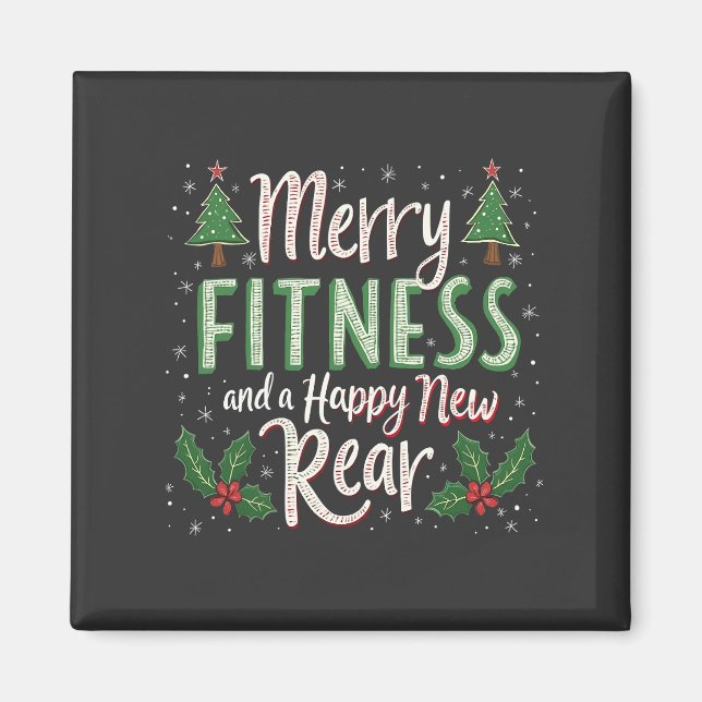 Merry Fitness och Lycklig New Rear Bodybuilding Ju Magnet (Framsidan)