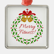 Merry Fitness Wand Premium Silver Ornament