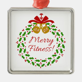 Merry Fitness Wand Premium Silver Ornament