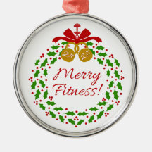 Merry Fitness Wandeand Premium Round Ornament