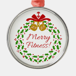 Merry Fitness Wandeand Premium Round Ornament