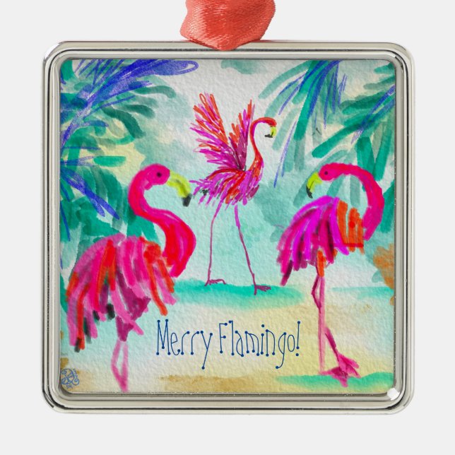 Merry Flamingo Ornament (Framsidan)