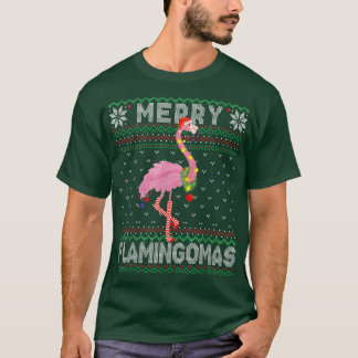 Merry Flamingomas Lycklig jul Helgdag Flamingo T Shirt