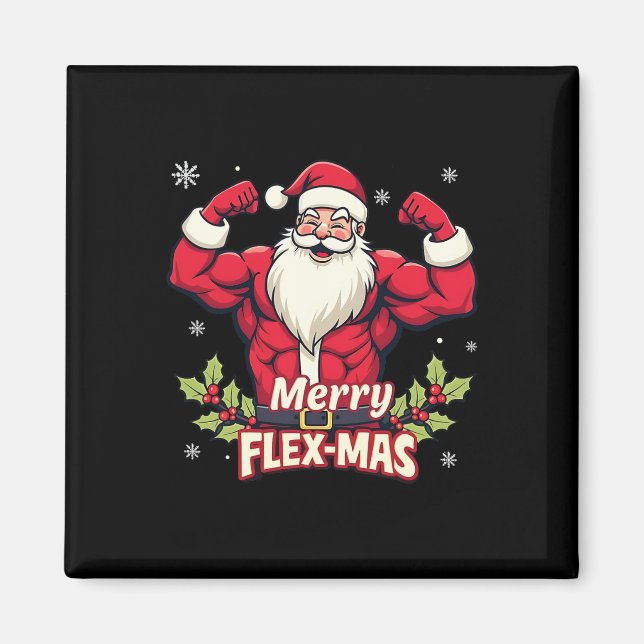 Merry Flex-mas-museer för jultomten Magnet (Framsidan)