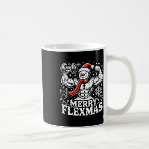 Merry Flexmas - Snögubbe Flexing jul Gym Body Kaffemugg