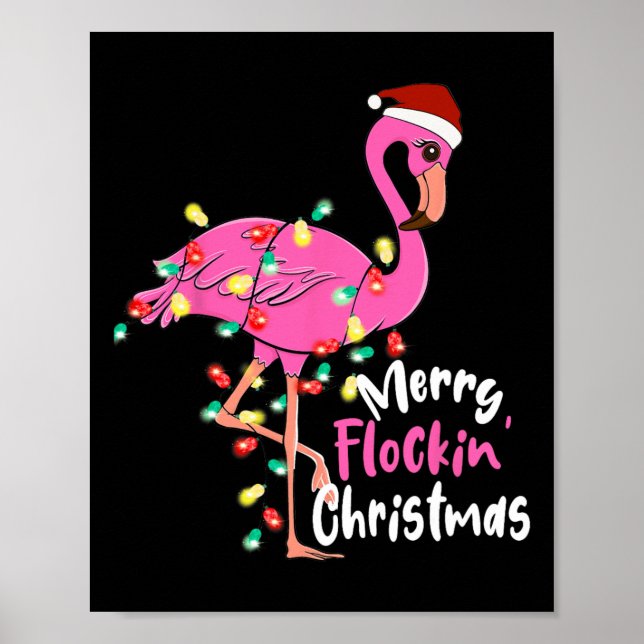 Merry Flocking jul Flamingo Julafton Poster (Framsidan)