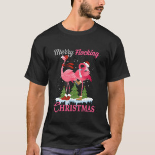Merry Flocking jul Funy Rosa Flamingo Chris T Shirt