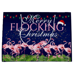 Merry Flocking jul Rosa Flamingo