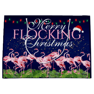 Merry Flocking jul Rosa Flamingo