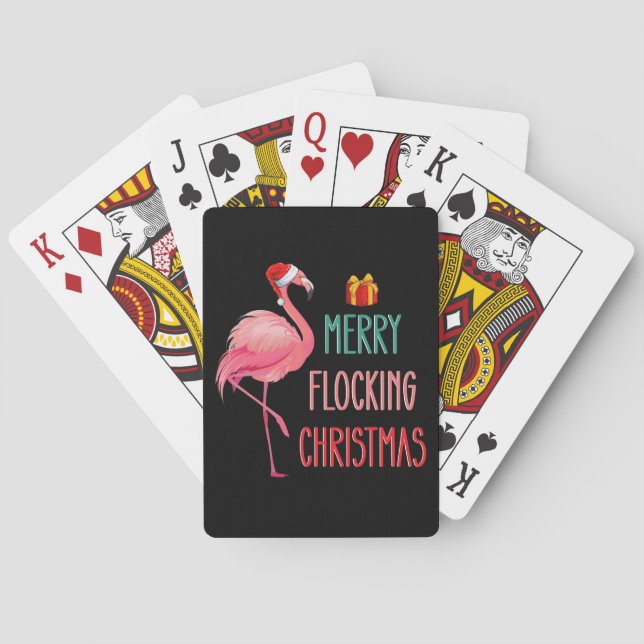 Merry Flocking julflamingo Helgdag Casinokort (Baksidan)