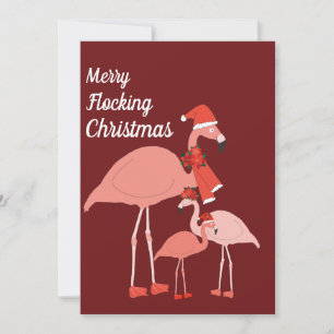 Merry Flocking julfonen Flamingo Hat Scarf Julkort