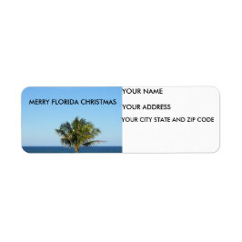 MERRY FLORIDA CHRISTMAS ETIKETT RETURADRESS ETIKETT