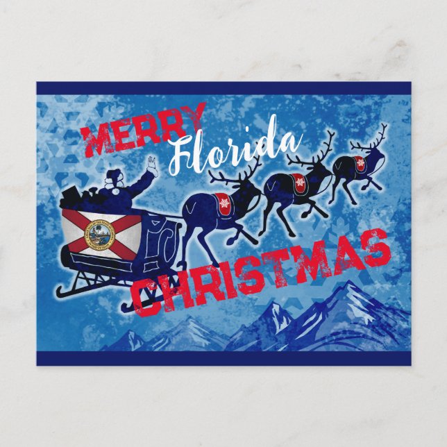 Merry Florida flagga julvykort Helg Vykort (Framsida)