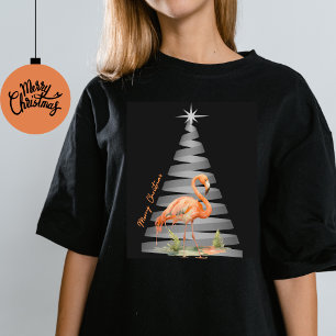 Merry Florida jul Flamingo och Träd T Shirt