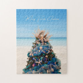 Merry Florida jul Tropical Beach Holiday Tree Pussel