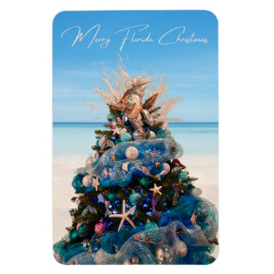 Merry Florida jul Tropical Beach och Träd Magnet