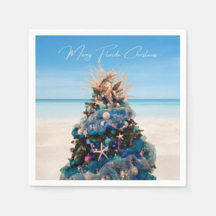 Merry Florida jul Tropical Beach och Träd Pappersservett