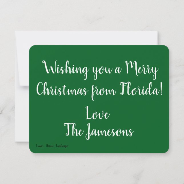 Merry Florida jul White Brightest Font Inbjudningar (Baksida)