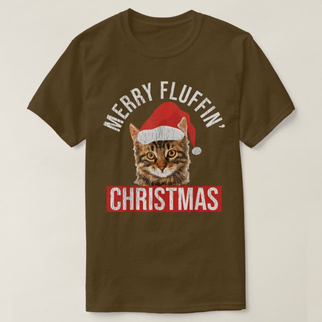 Merry Fluffin Christmas Cat Lovers Cat Owner Chris T Shirt (Design framsida)