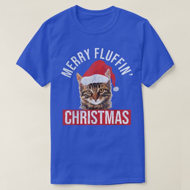 Merry Fluffin jul Cat Lovers Cat Owner T Shirt (Design framsida)