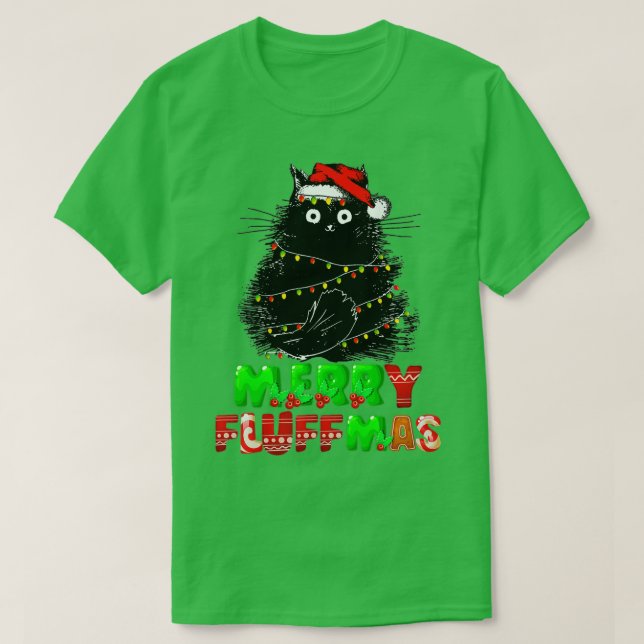 Merry Fluffmas Catmas julklapp Lover Santa Xm T Shirt (Design framsida)