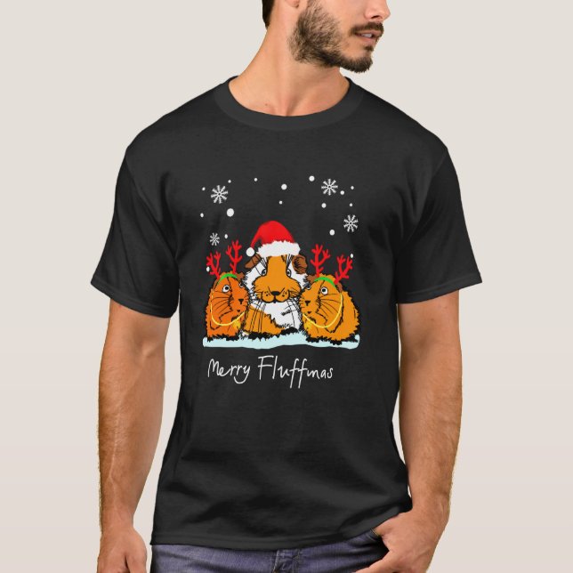 Merry Fluffmas Cavy Clothes Saker jul Guine T Shirt (Framsida)